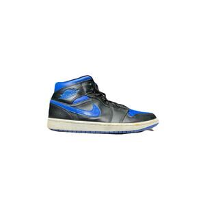 Nike Air Jordan 1 Mid 'Black Hyper Royal' with SKU 554724-068